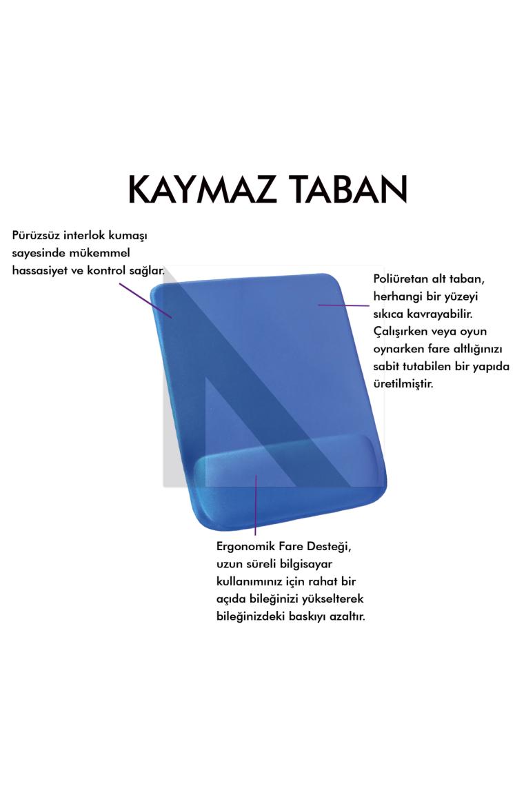 Active Team MP02 - Dörtgen Bilek Destekli Mouse Pad | Konfor, Kaymaz Taban, Ergonomik, Yumuşak, Ev,ofis