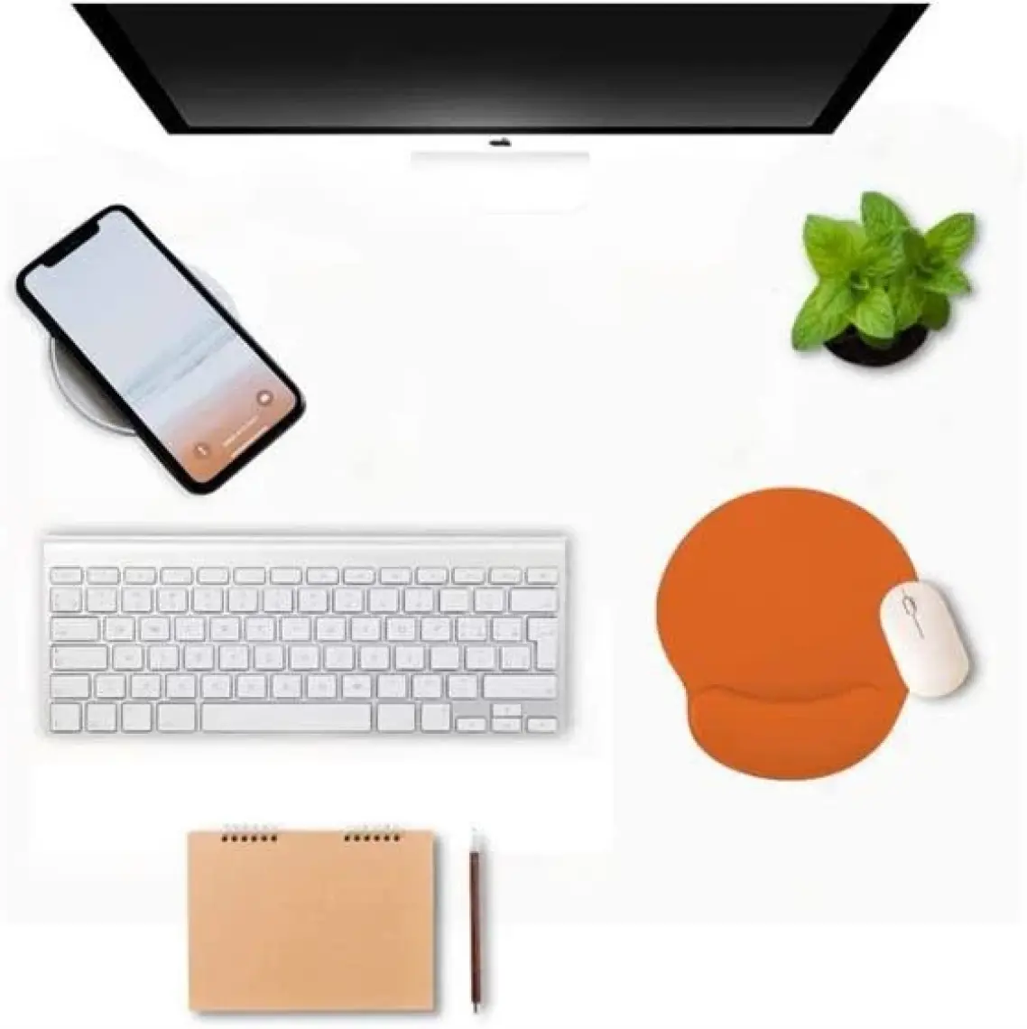 Turuncu Bilek Destekli Ergonomik  Kaymaz Taban Mouse Pad