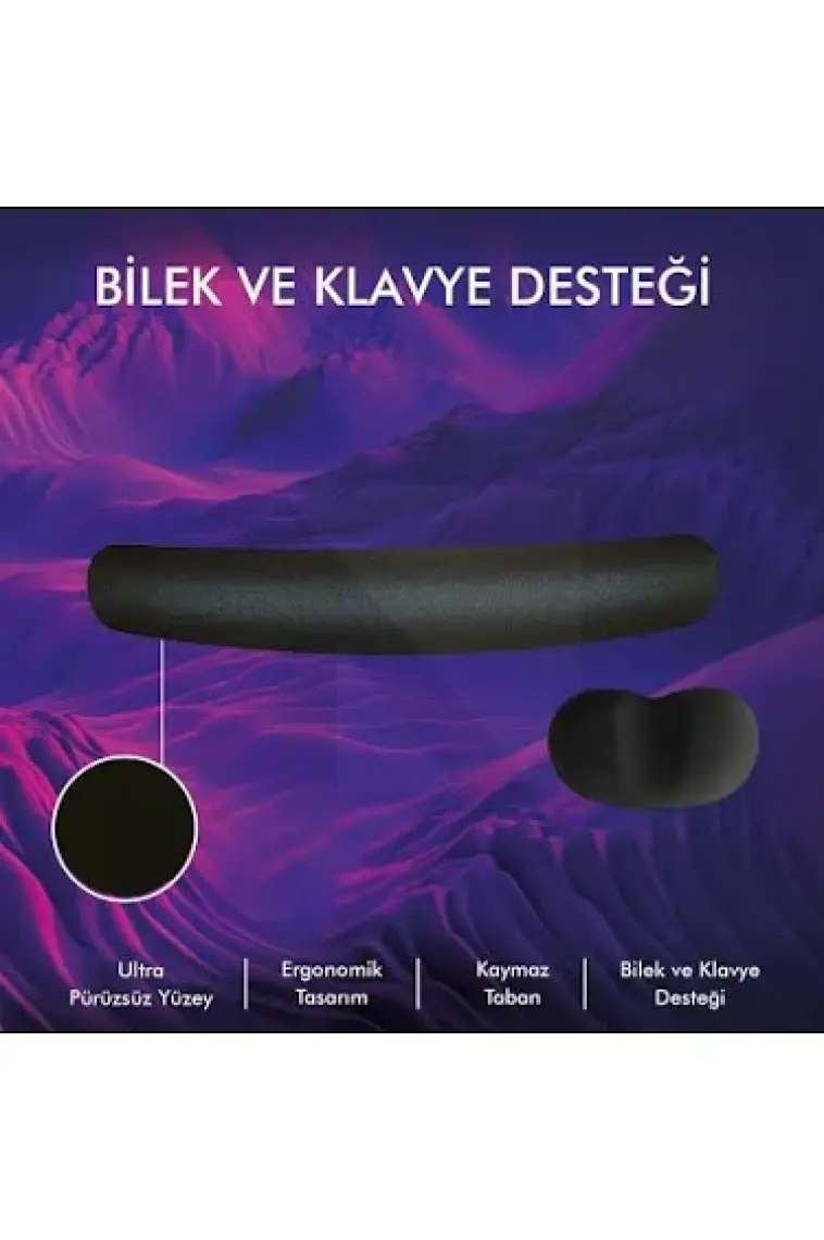 Active Team MP03 - Memory Mouse ve Klavye Bilek Destek Pedi | Yumuşak, Ergonomik, El Bileği Dinlendirme Ped Set