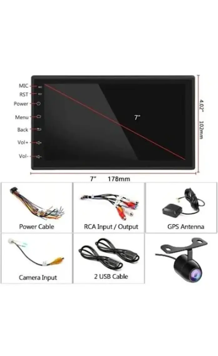 Megavox KDM7002AND 7 Inç 2 GB Ram Bt/wi-Fi Android 10 Double Monitör Teyp