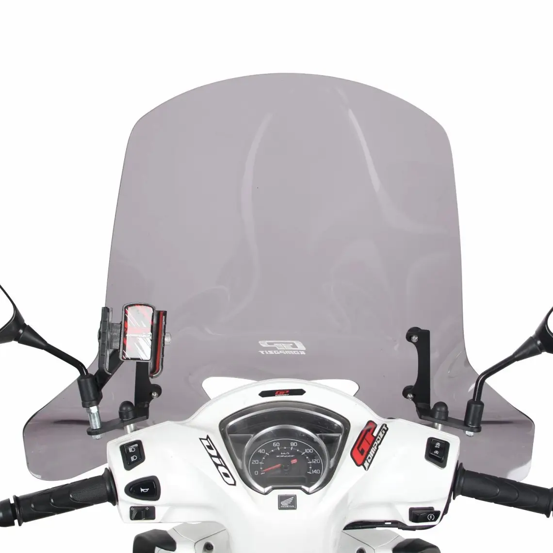 GP Kompozit Honda Dio 2021-2024 Uyumlu Ön Cam Füme 58 cm