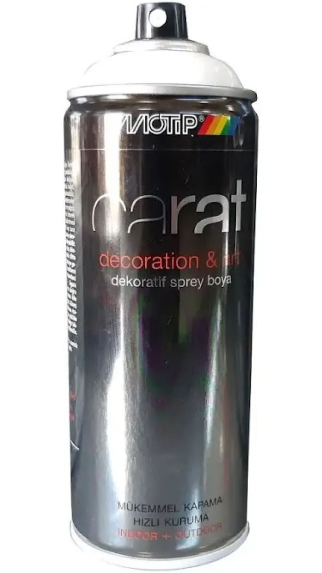 Motip Carat Parlak Beyaz Sprey Boya - 400 ml RAL9010