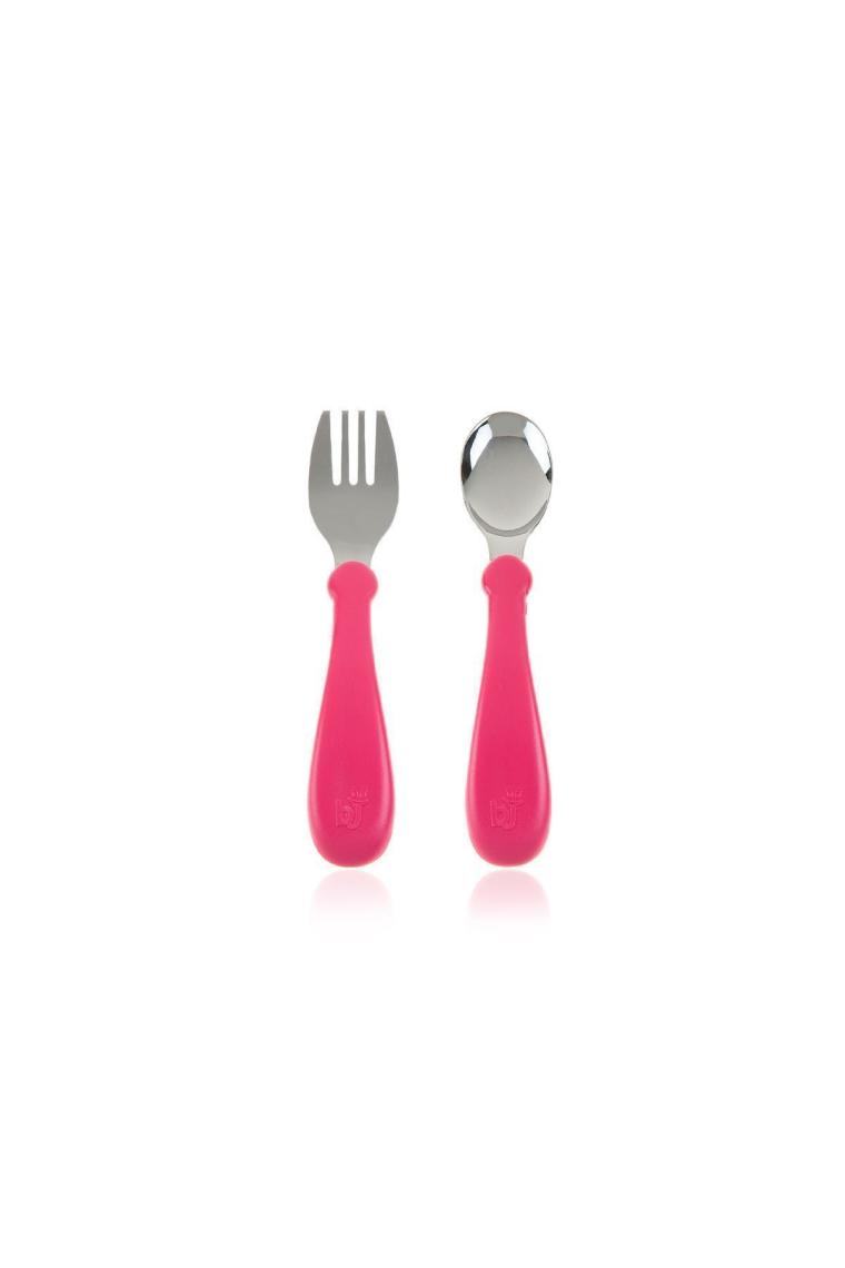 Babyjem Paslanmaz Çelik Pembe Çatal Kaşık Seti