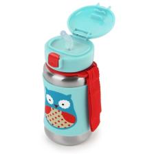 Skip Hop Zoo Baykuş Paslanmaz Pipetli Çelik Suluk