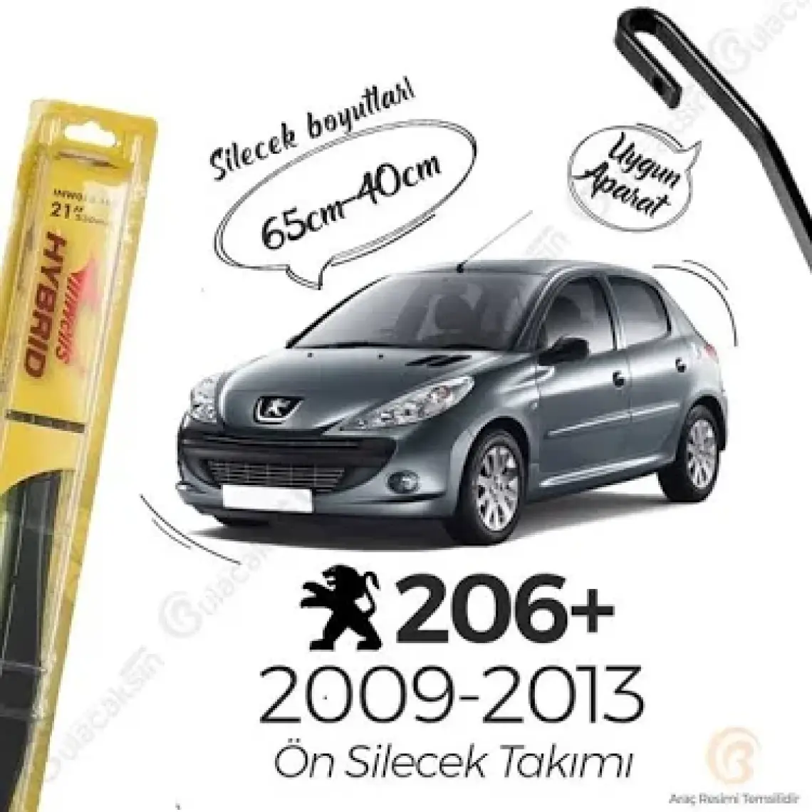Inwells Peugeot 206 2000 - 2014 Ön Muz Silecek Takımı
