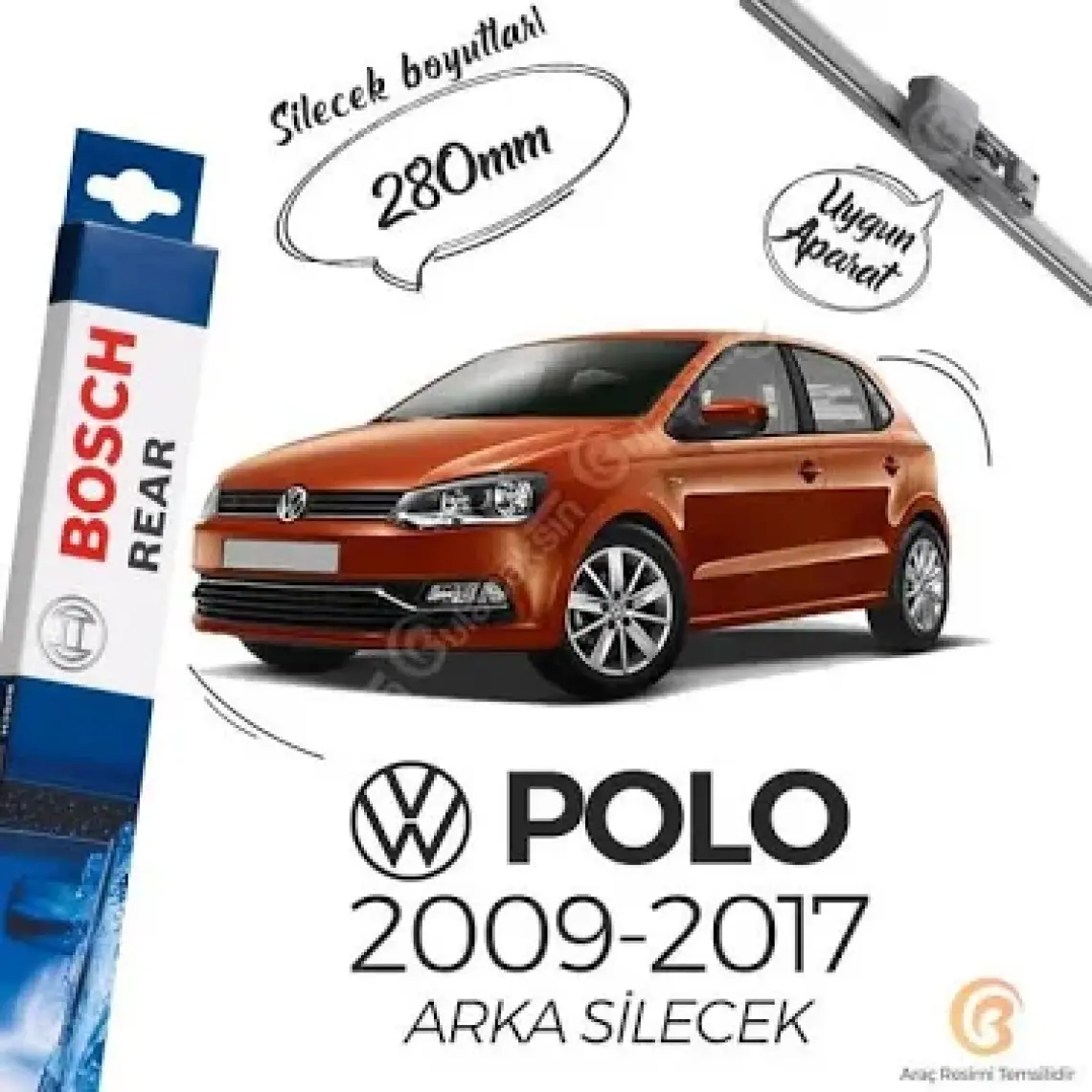 Bosch Rear Volkswagen Golf 7 2013 - 2017 Arka Silecek - A282H