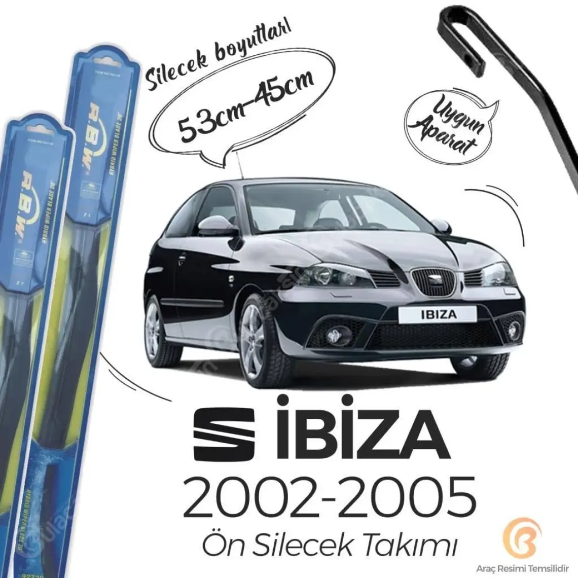R.B.W. Seat Ibiza Hybrid Silecek Takımı 2002-2005