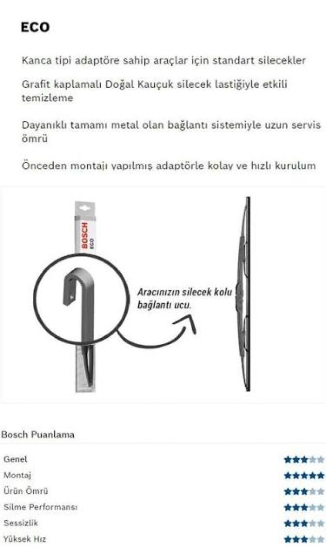 Bosch Fiat Albea Silecek Takımı 2002-2012 Eco
