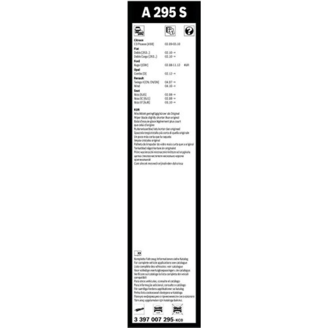 Bosch Aerotwin Silecek Seti - [600/400 mm] Seat Ibiza (2011 - 2017) [6j5, 6p5] - A 295 S