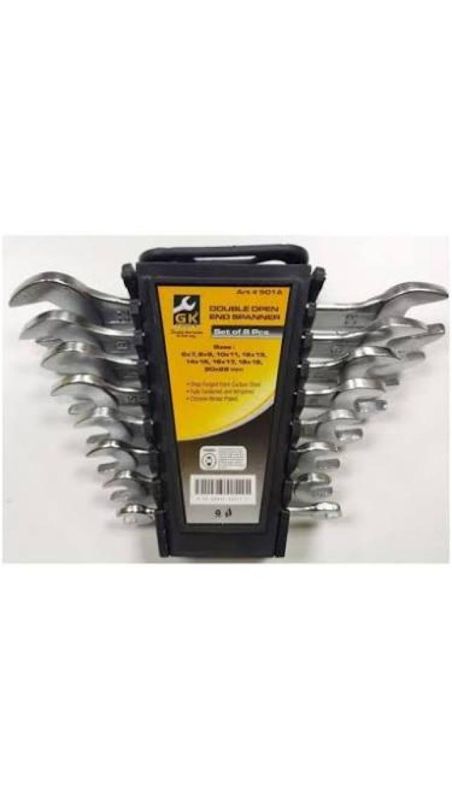 Gk Tools 8'li 2 Ağız Anahtar Takımı Düz Anahtar 6x22 mm