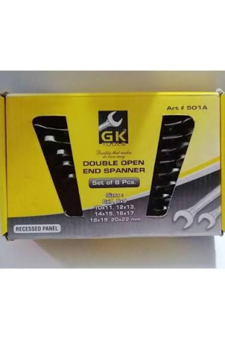 Gk Tools 8'li 2 Ağız Anahtar Takımı Düz Anahtar 6x22 mm