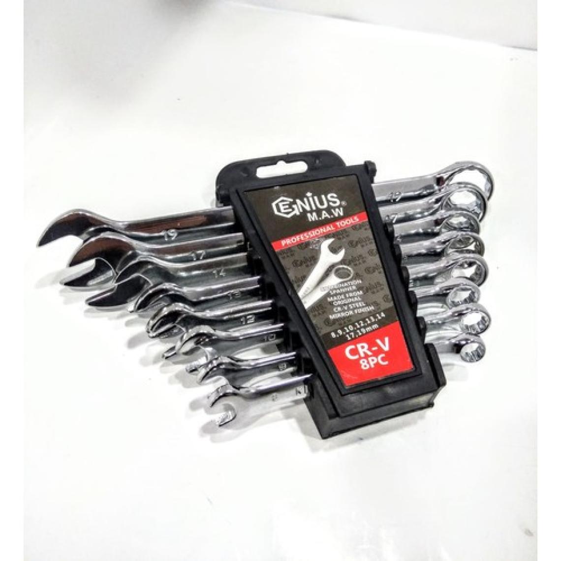 Genius Öztürk Genius 8 Parça Kombine Düz Yıldız Anahtar Takımı 8X19 mm