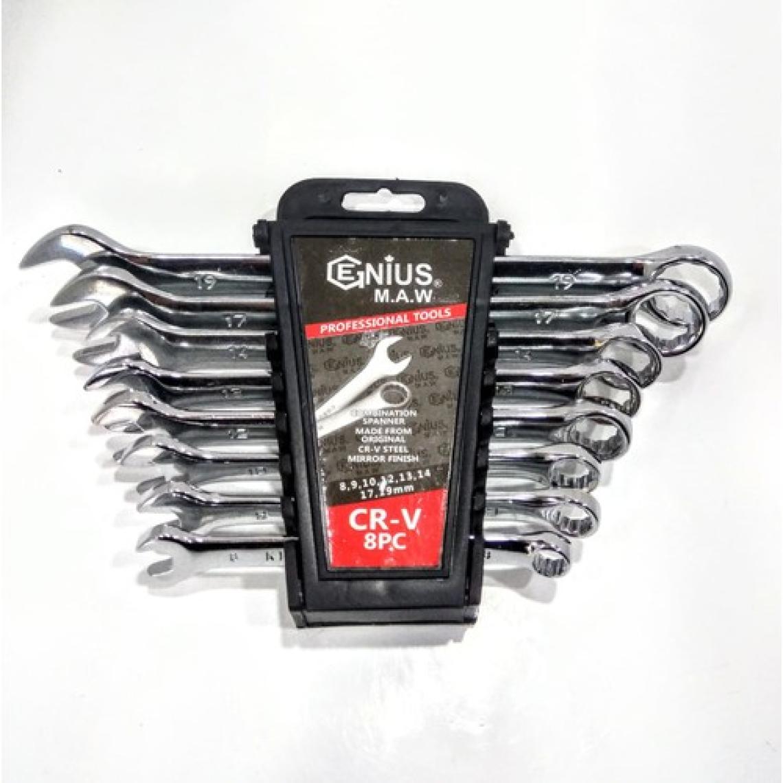 Genius Öztürk Genius 8 Parça Kombine Düz Yıldız Anahtar Takımı 8X19 mm