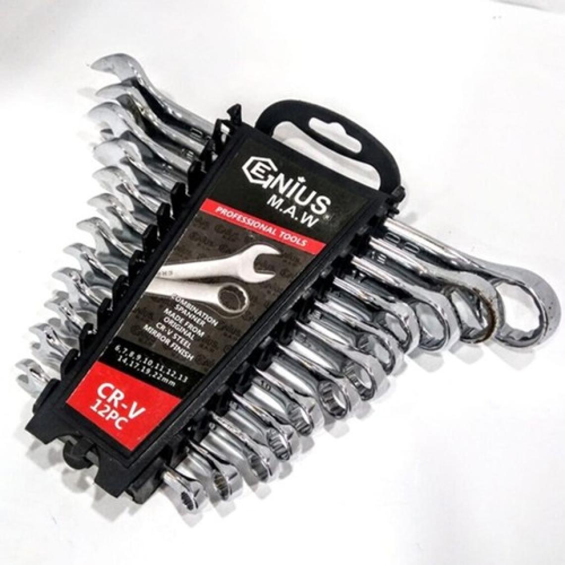 Genius 12 Parça Kombine Anahtar Takımı 12 Li Düz-Yıldız 6X22 mm