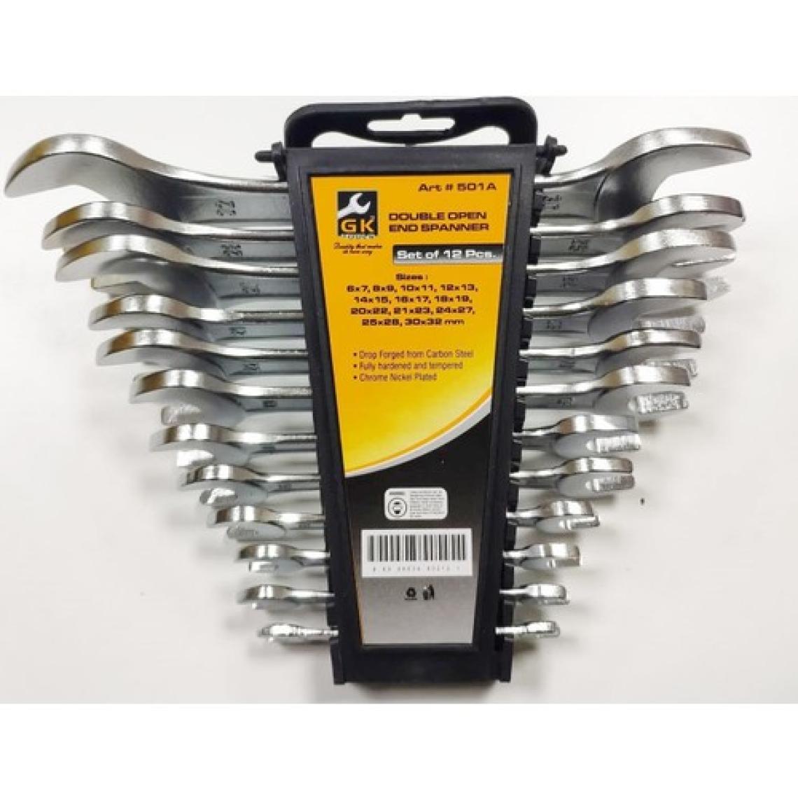 Gk Tools Düz 2 Ağız Anahtar Takımı 12'li 6x32 mm
