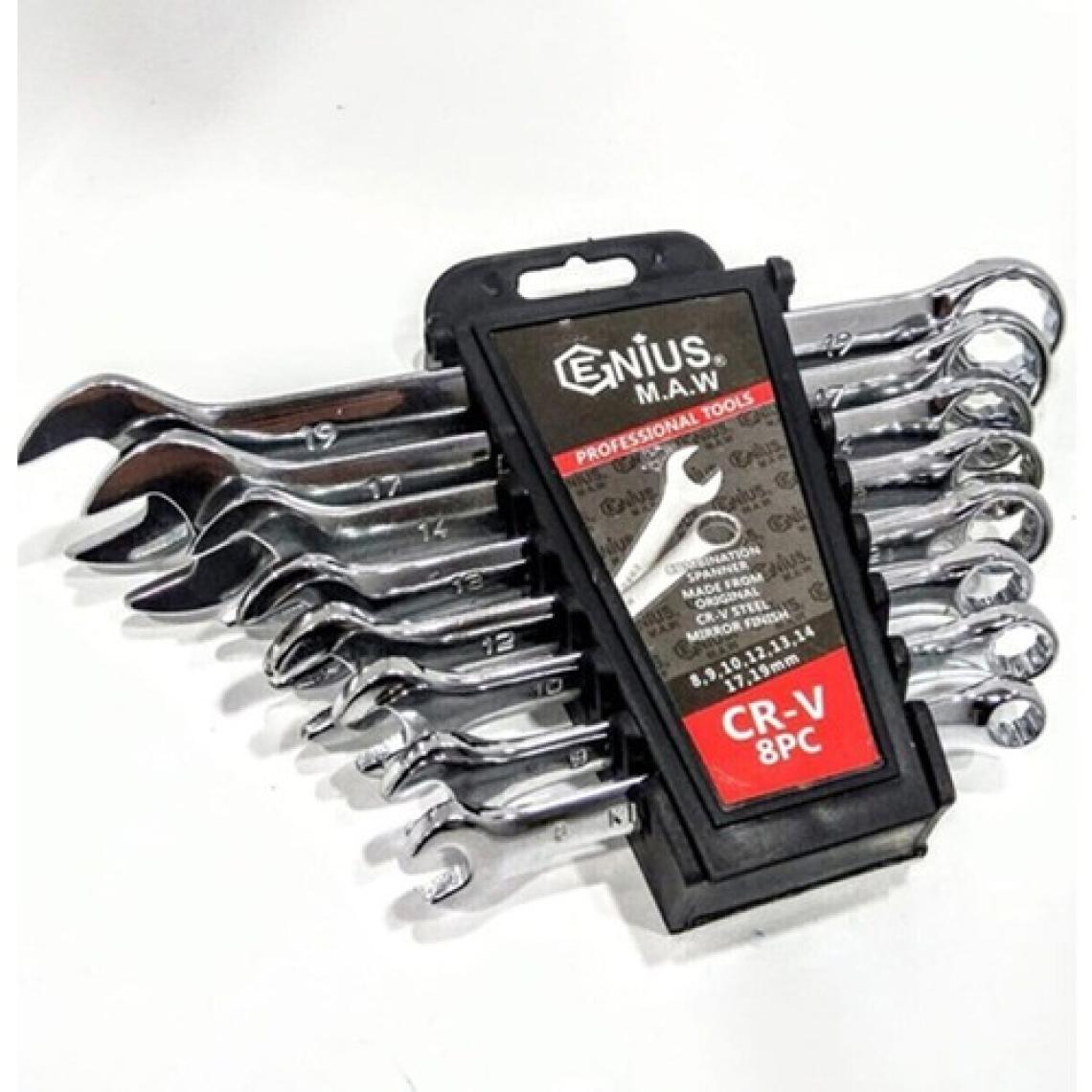 Genius 8 Parça Kombine Düz Yıldız Anahtar Takımı 8X19 mm