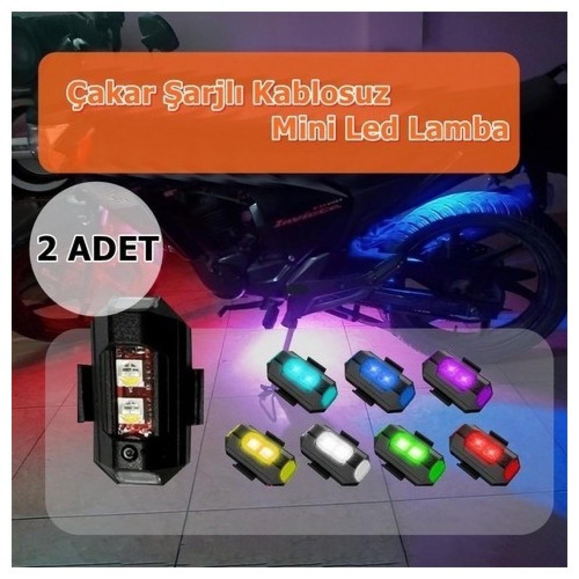 Nkt Group Rgb Motosiklet Drone Bisiklet Otomotiv Çakar Şarjlı Kablosuz Mini LED - 7 Farklı Renk