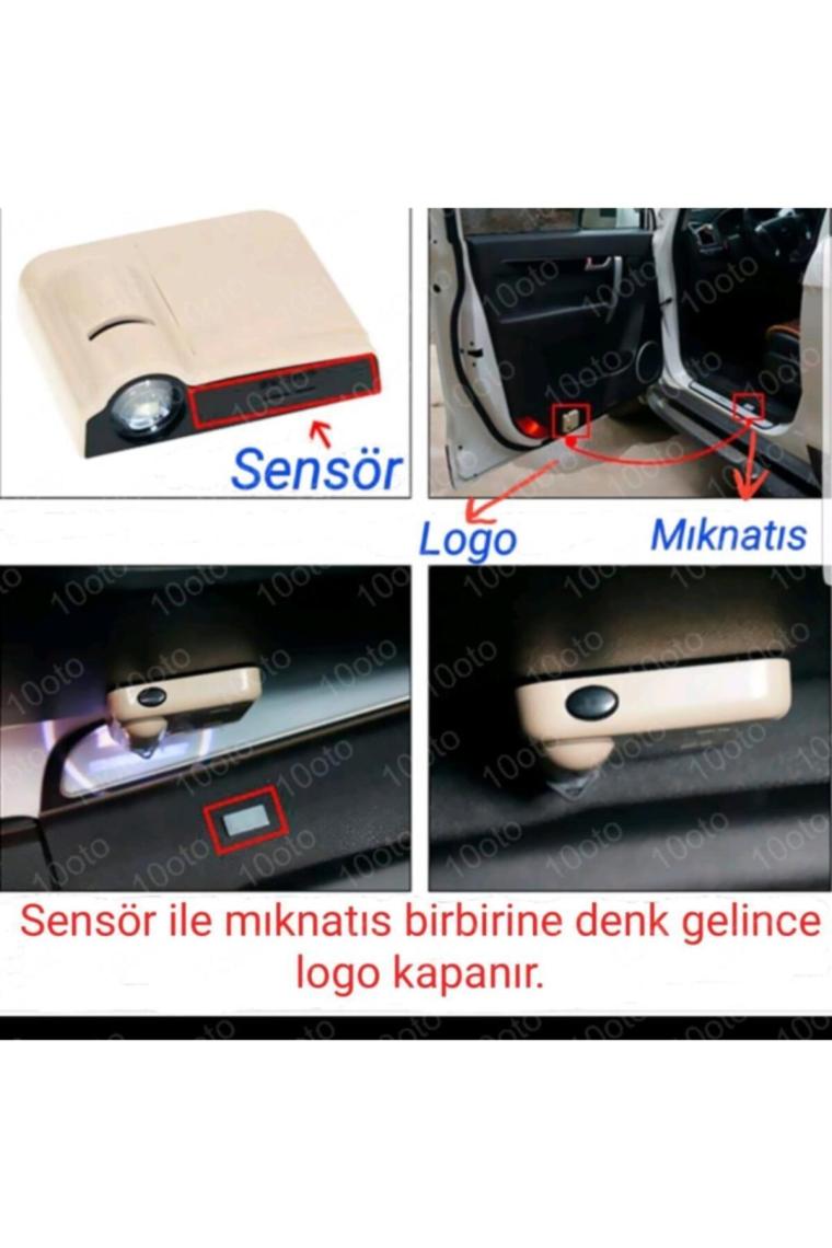 10oto Kıa Pilli Mesafe Sensörlü Kapı Altı Logo Yapıştırmalı