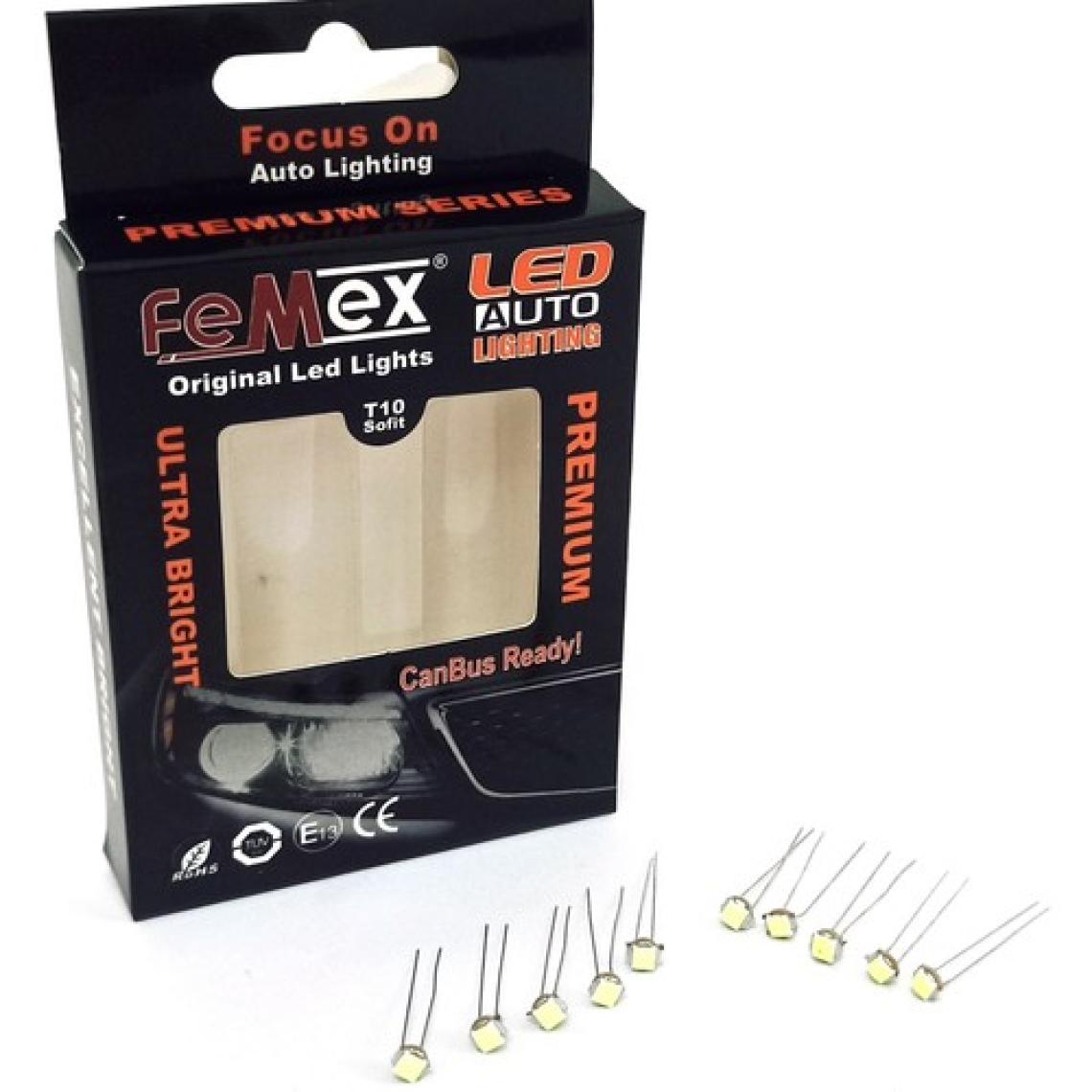 Femex Premium T5 T4 10'lu Ince Bacaklı Kıl LED Mini LED Ampul Parlak Turkuaz