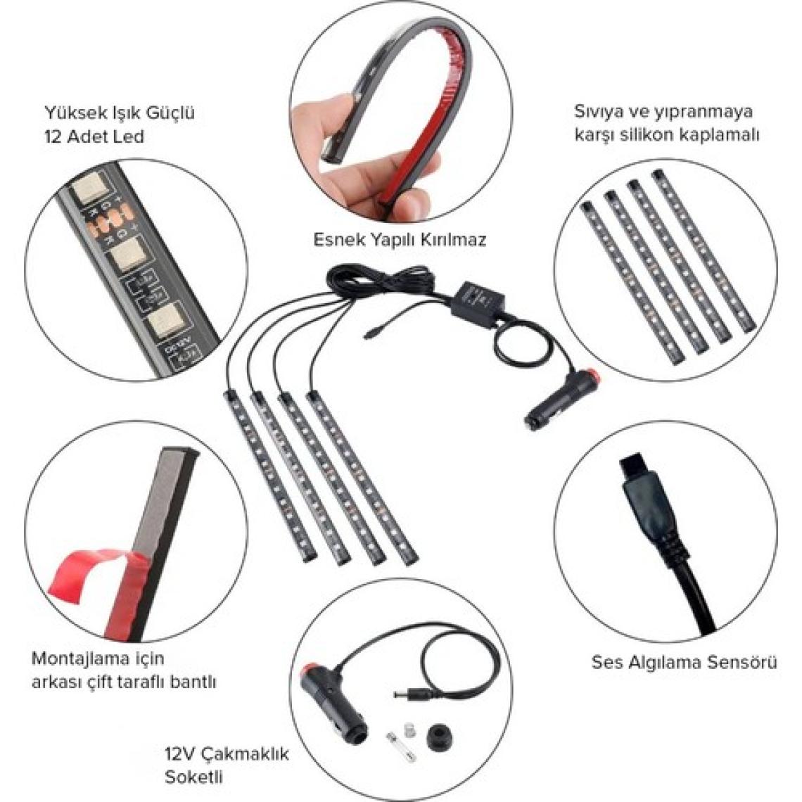 ARW 12 Ledli Ayak Altı Sese ve Müziğe Duyarlı LED