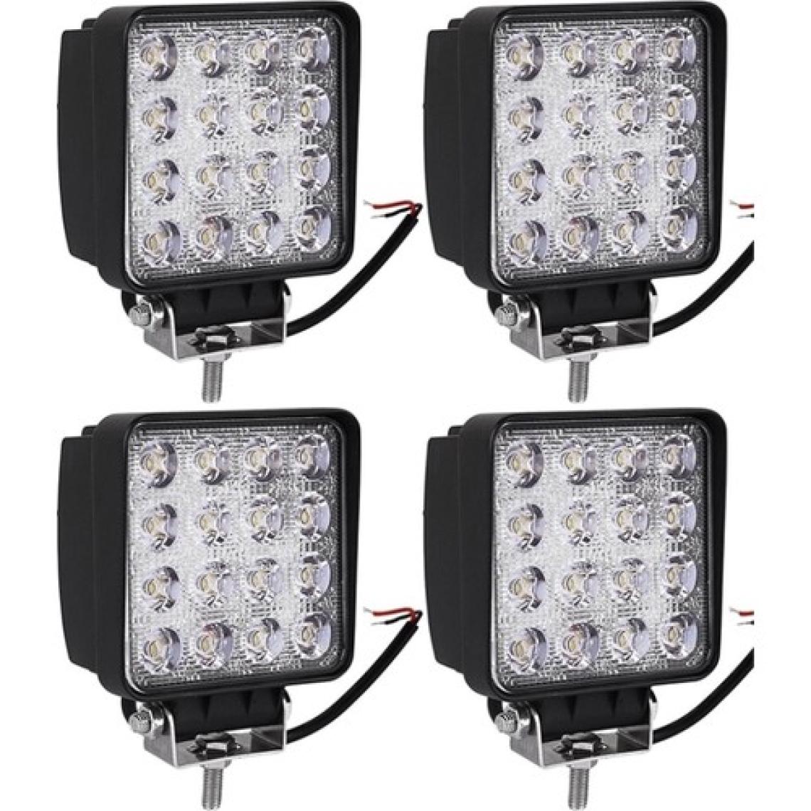 NKT GROUP Nokta 4 Adet 16 LED Off Road Kare Çalışma Lambası Sis Lambası Projektör Gündüz Farı 48 Watt