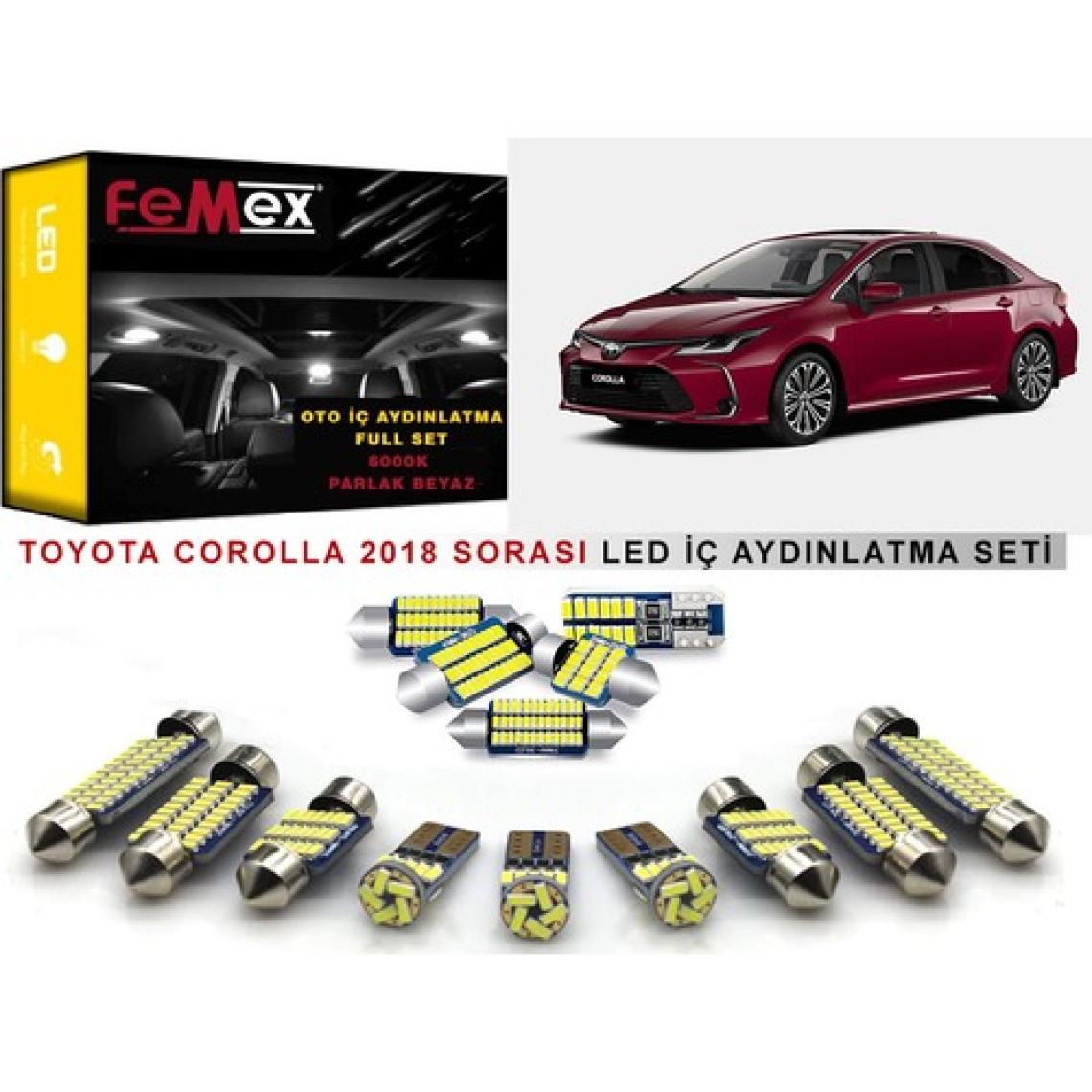 Femex Toyota Corolla 2018 ve Sonrası LED Iç Aydınlatma Ampul Seti Femex Parlak Beyaz