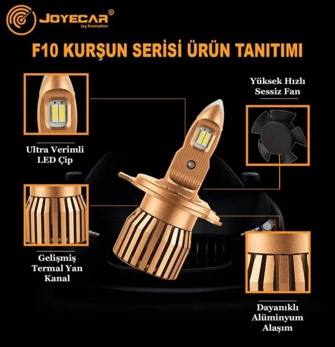Joyecar F10 Kurşun Serisi LED Xenon Far Ampulü H7/ H1/ H4 / H11