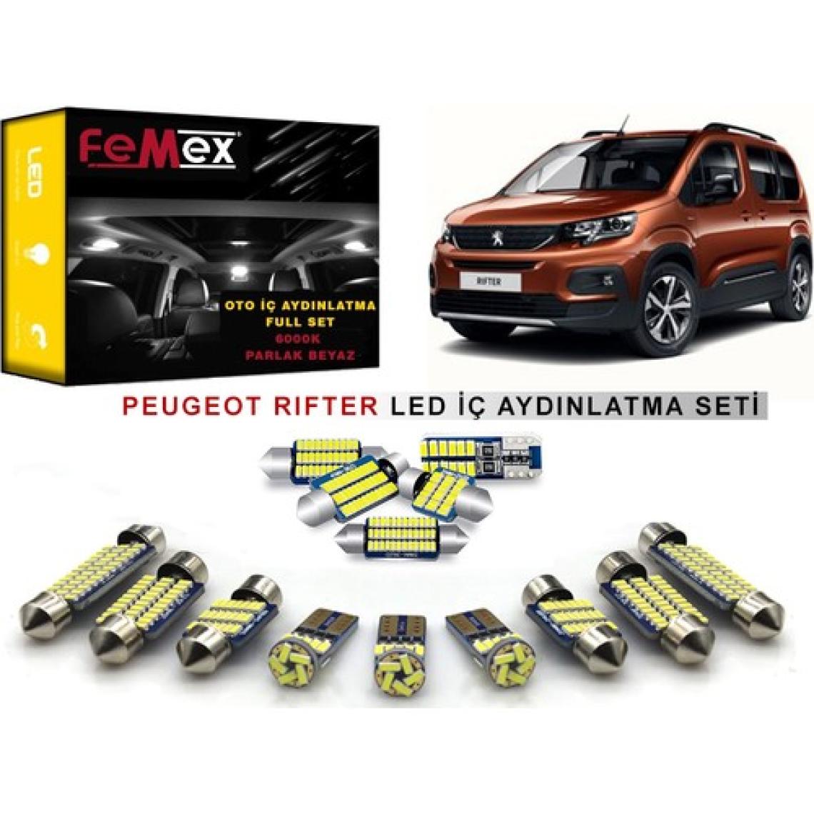 Femex Peugeot Rifter Araçlar Için LED Iç Aydınlatma Ampul Seti Femex Parlak Beyaz