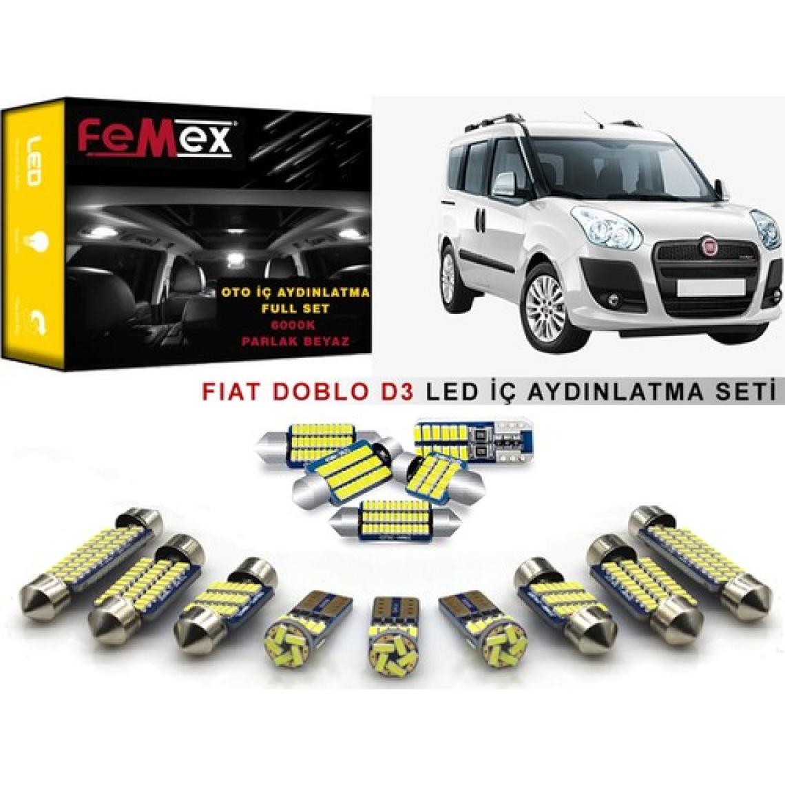 Femex Fiat Doblo D3 LED Iç Aydınlatma Ampul Seti Parlak Beyaz