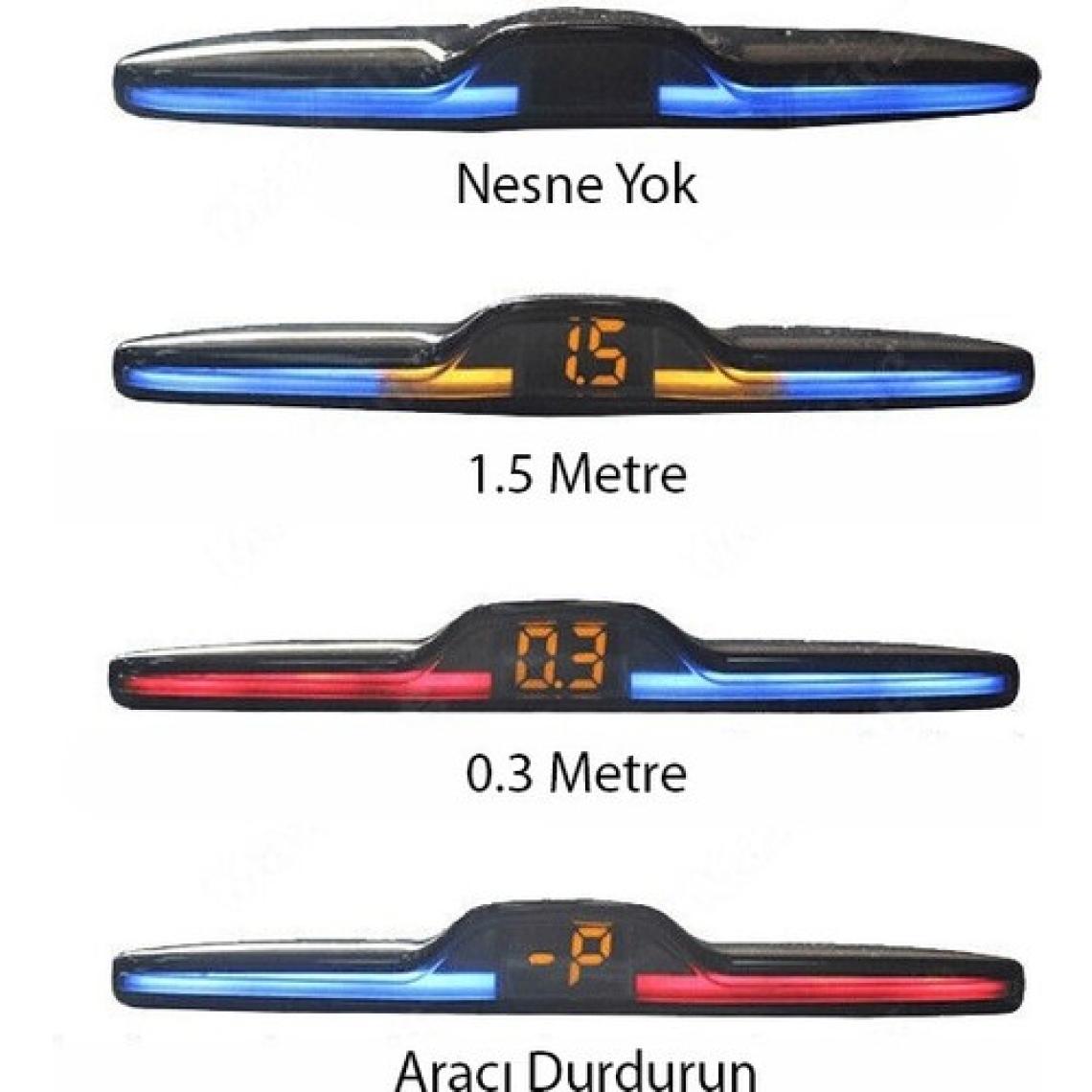 Techmaster Renk Değiştiren Ekranlı Araç Park Sensörü Sesli 22MM Siyah PS01