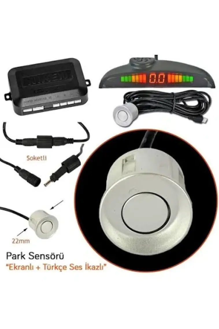 Niken Park Sensörü LED Ekranlı Türkçe Ikazlı Gri