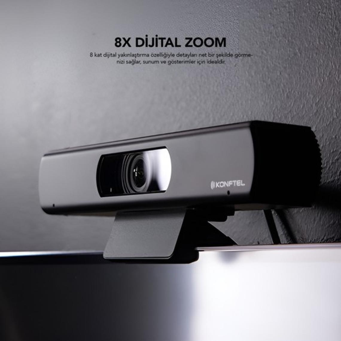 Konftel CAM20 Eptz 4K Ultra Hd USB Auto Framing 8x Dijital Yakınlaştırmalı Uzaktan Kumandalı Webcam Pc Kamera