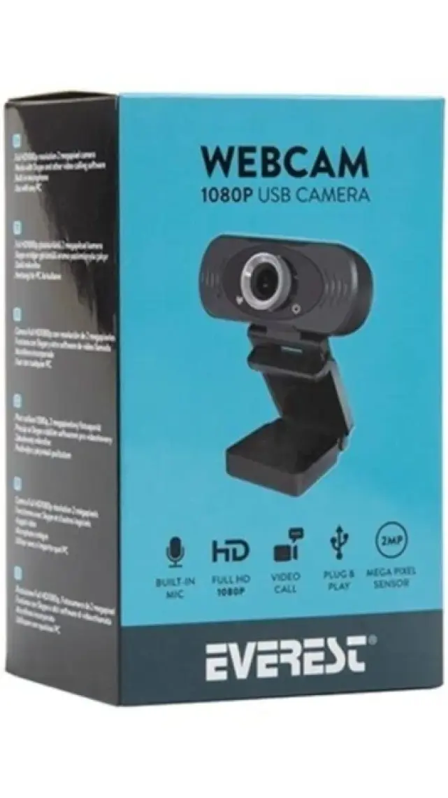 Everest Original SC-HD03 1080P Full HD Usb Metal Tripod Hediyeli Webcam Pc Kamera