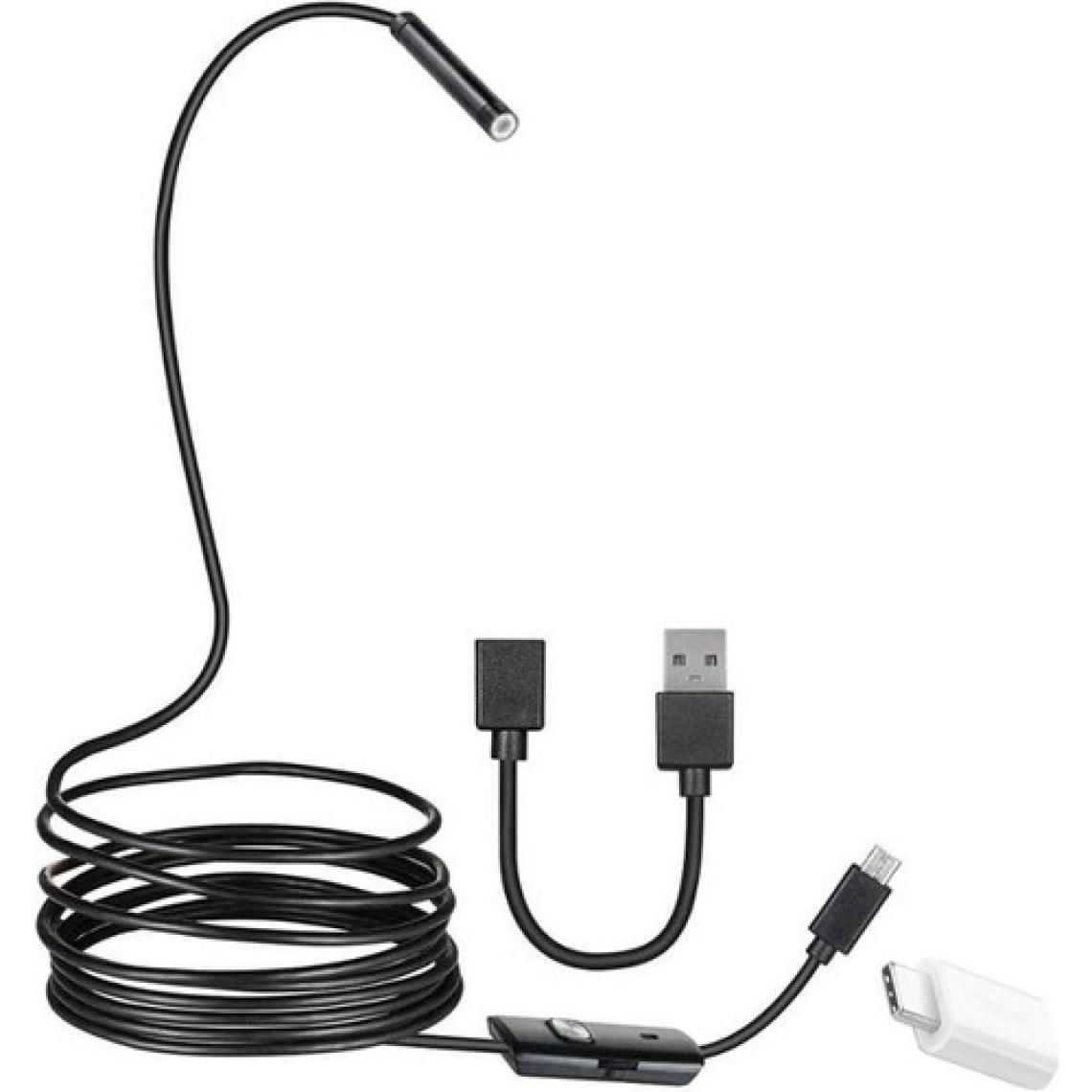 Powermaster 3in1 Micro Usb+Type C+Pc Işıklı 5metre Yılan Kamera