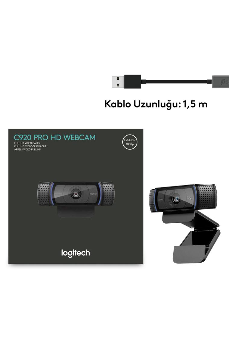 Logitech C920 PRO HD 1080p Stereo Ses ile Web Kamerası - Siyah