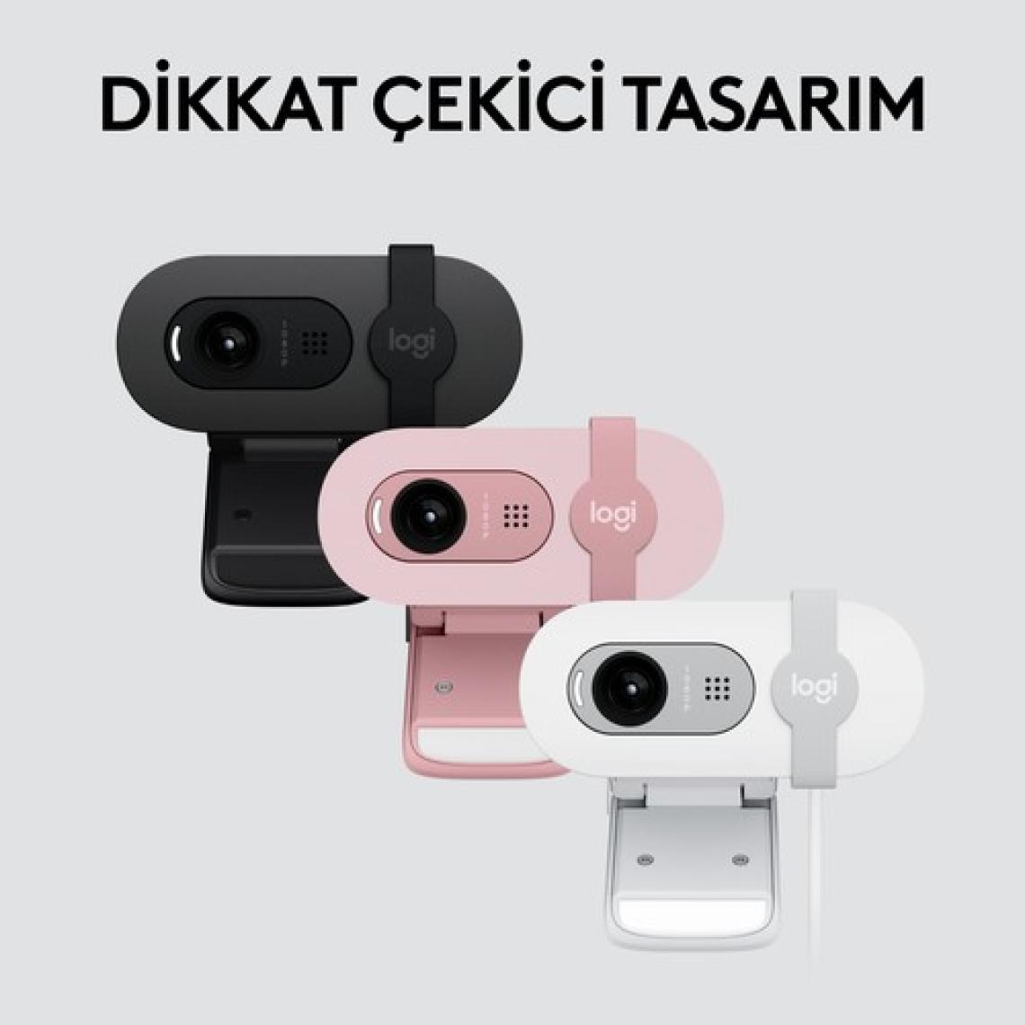Logitech Brio 100 Beyaz Full HD 1080P Mikrofonlu Webcam