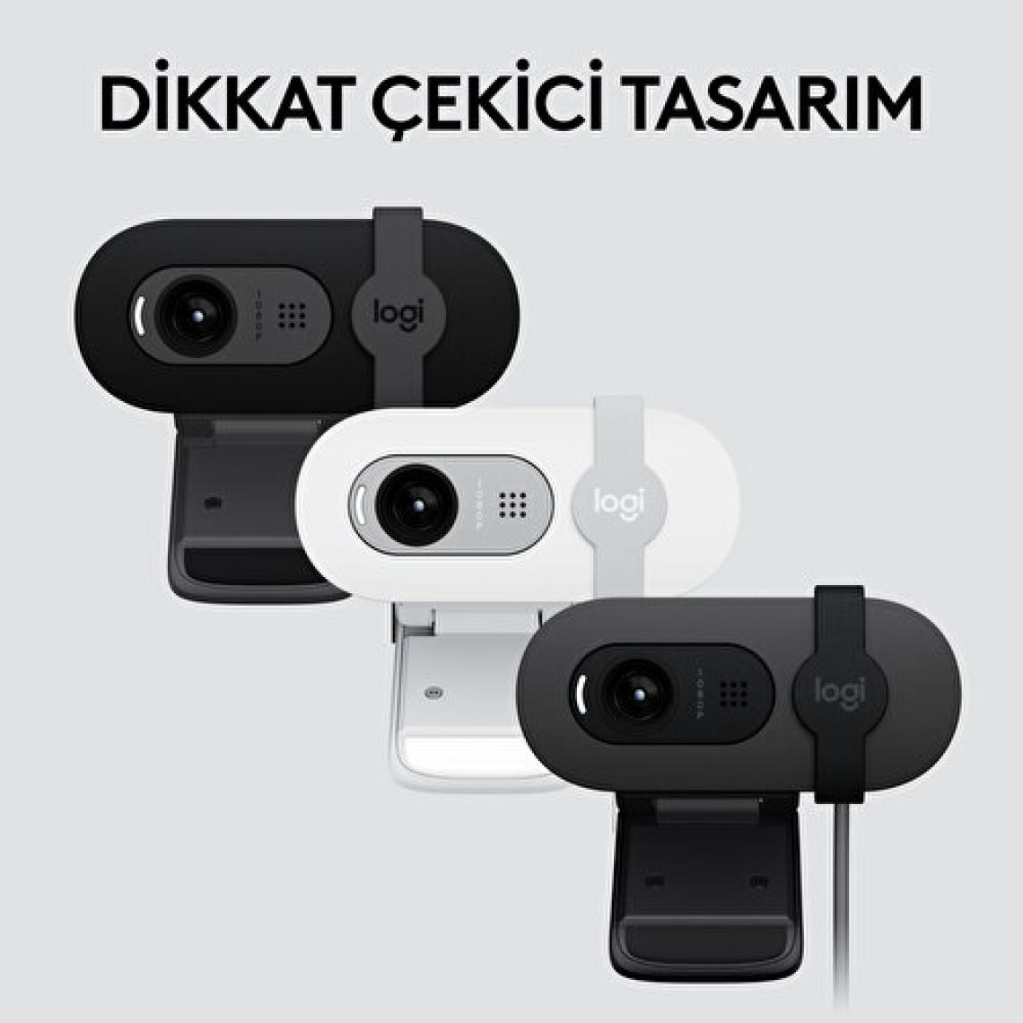 Logitech Brio 100 Beyaz Full HD 1080P Mikrofonlu Webcam