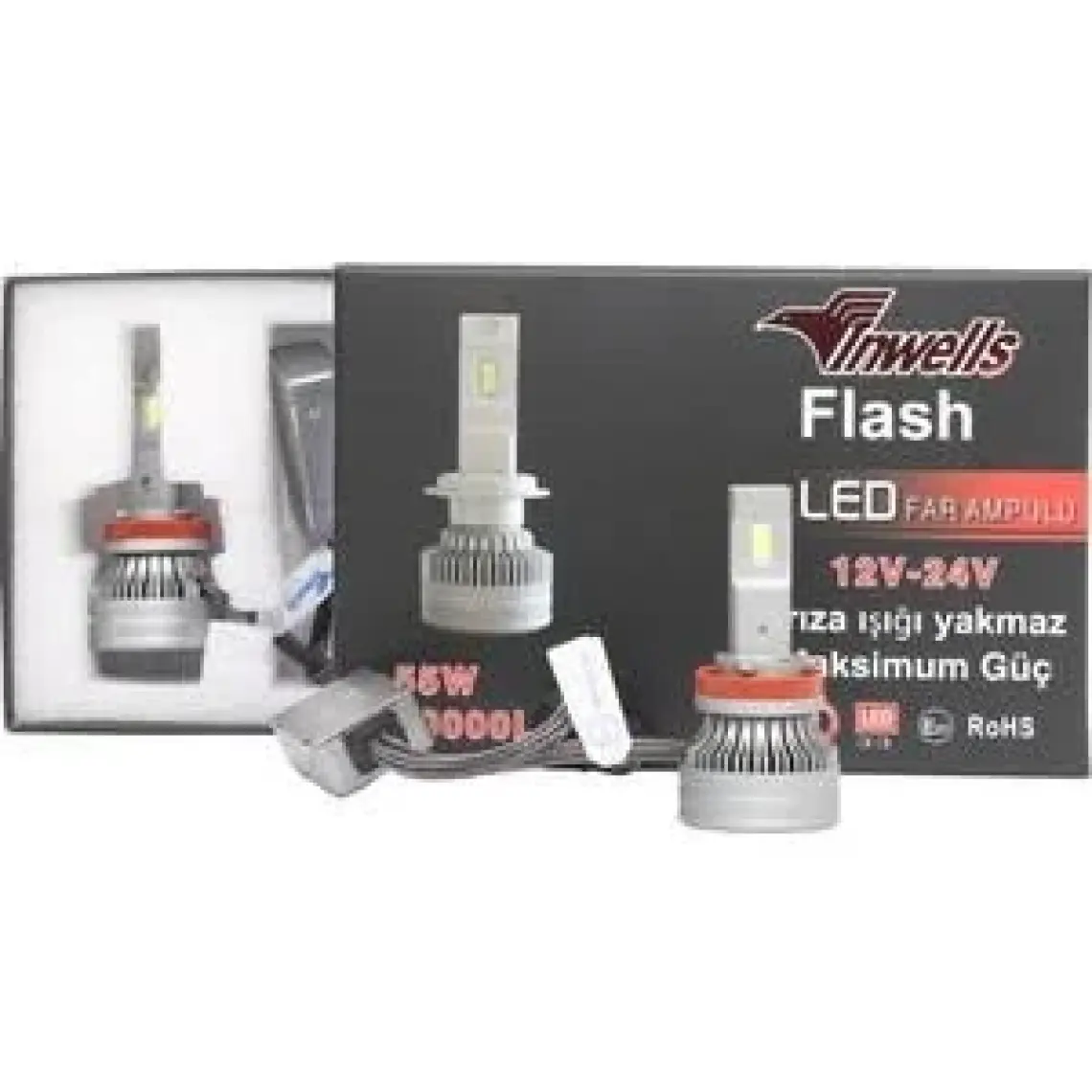 Inwells Yeni Ürün Yeni Flash Csp Led Xenon (ZENON) H11 (h8-h9-h16)  20,000 Lümen Arıza Işığı Yakmaz 55 watt
