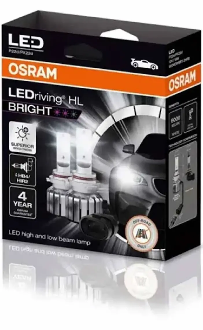 Osram Hb4/hır2 LED Xenon Kit Bright %300 Fazla Işık / 4yıl Garantili 12V (2 Adet Far Için)