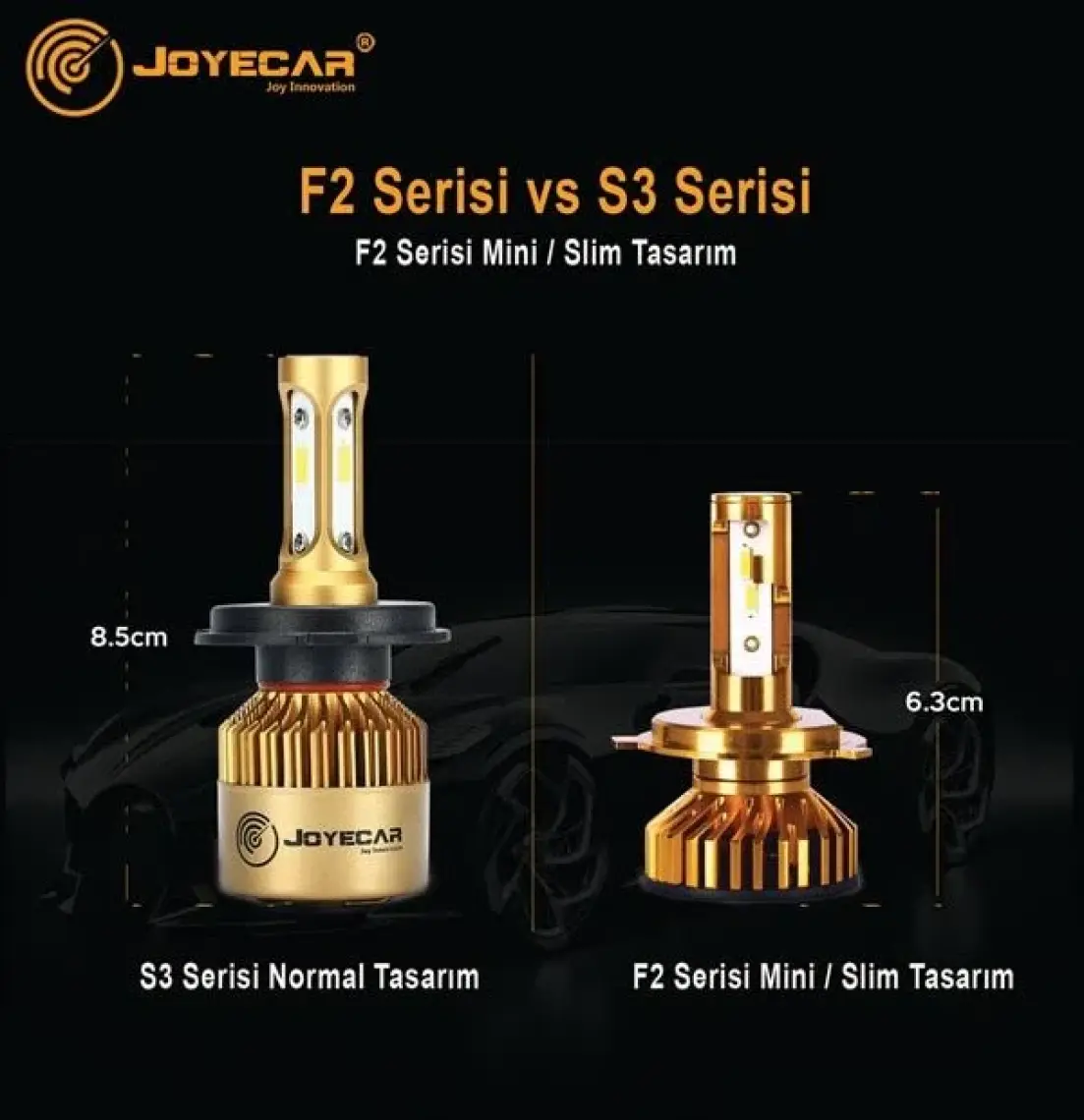 Joyecar® F2 Slim LED Xenon Far H7 / H4 / H11 / H3 / H1 / H13 / H16 / 9012-HIR2 / 9006 / 9005