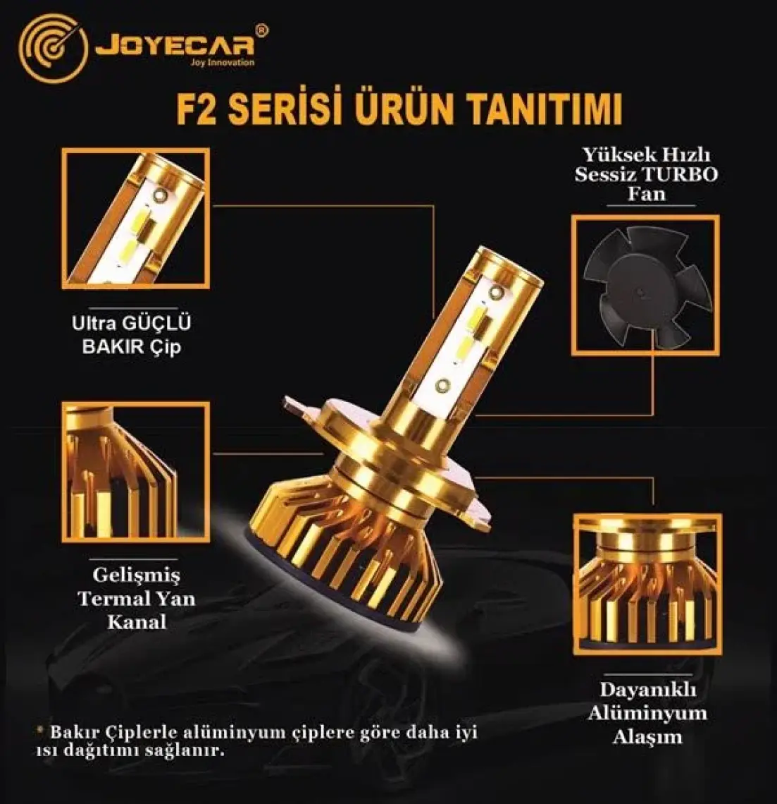 Joyecar® F2 Slim LED Xenon Far H7 / H4 / H11 / H3 / H1 / H13 / H16 / 9012-HIR2 / 9006 / 9005