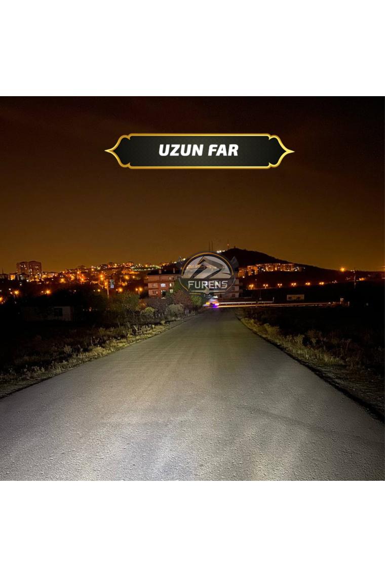 STS Oto Aksesuar Vw Bora Uyumlu Mercek LED Xenon Uzun - Kısa Çift Renk Şimşek Etkili