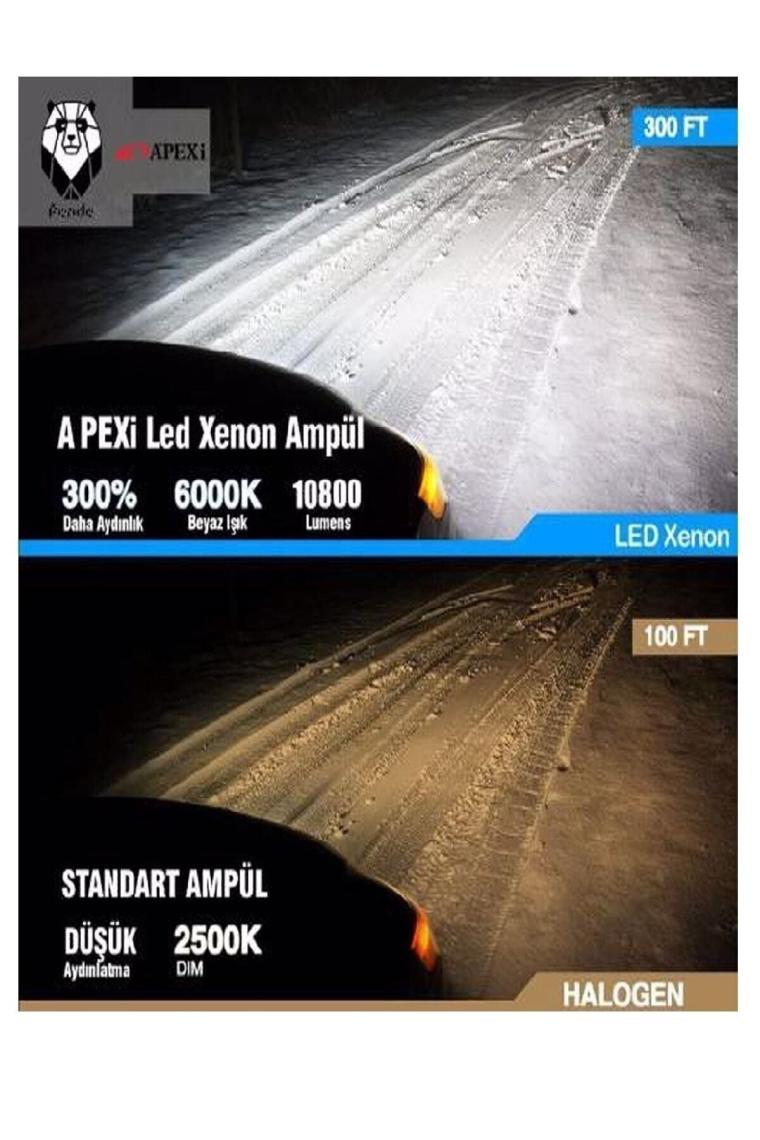 Apexi H7 Beyaz LED Xenon Far Ampulü Şimşek Etkili Güçlü Işık Gücü