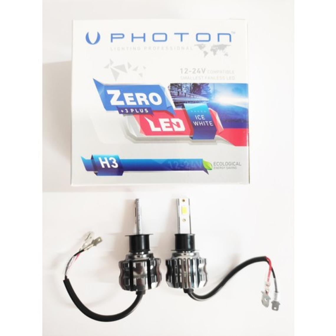 Replax Photon Zero H1 H3 H4 H7 H8 H9 H11 H27 Hb3 9005 Hb4 9006+3 Plus Fansız LED Xenon Buz Beyaz 12V-24V Uyumlu 6000 Kelvin