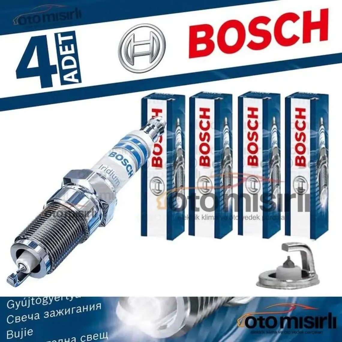 Bosch VW Polo 6R1, 6C1 1.4 İridyum LPG 4'lü Buji Takımı 2010-2014 FR6LI332S