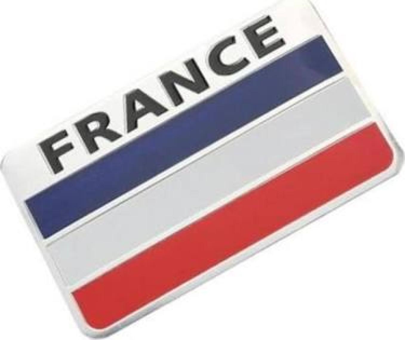 Knmaster Fransa Bayrağı Tasarımlı Alüminyum Sticker Etiket