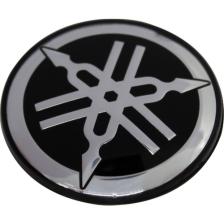 Knmaster Yamaha Logo Yuvarlak Alüminyum Sticker Etiket Gümüş