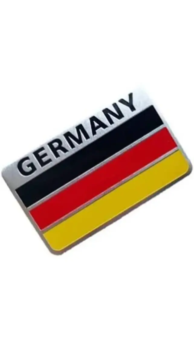 Knmaster Alman Bayrağı Tasarımlı Alüminyum Sticker Etiket