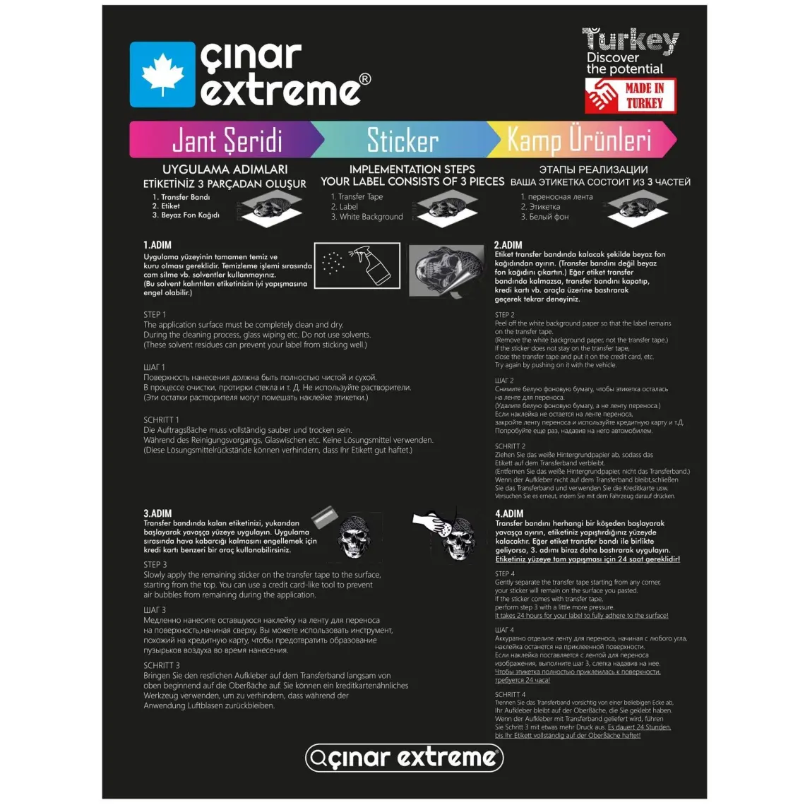 Çınar Extreme Şerit Tasarımlı Reflektif Gri Motosiklet Kask Sticker Çınar Extreme