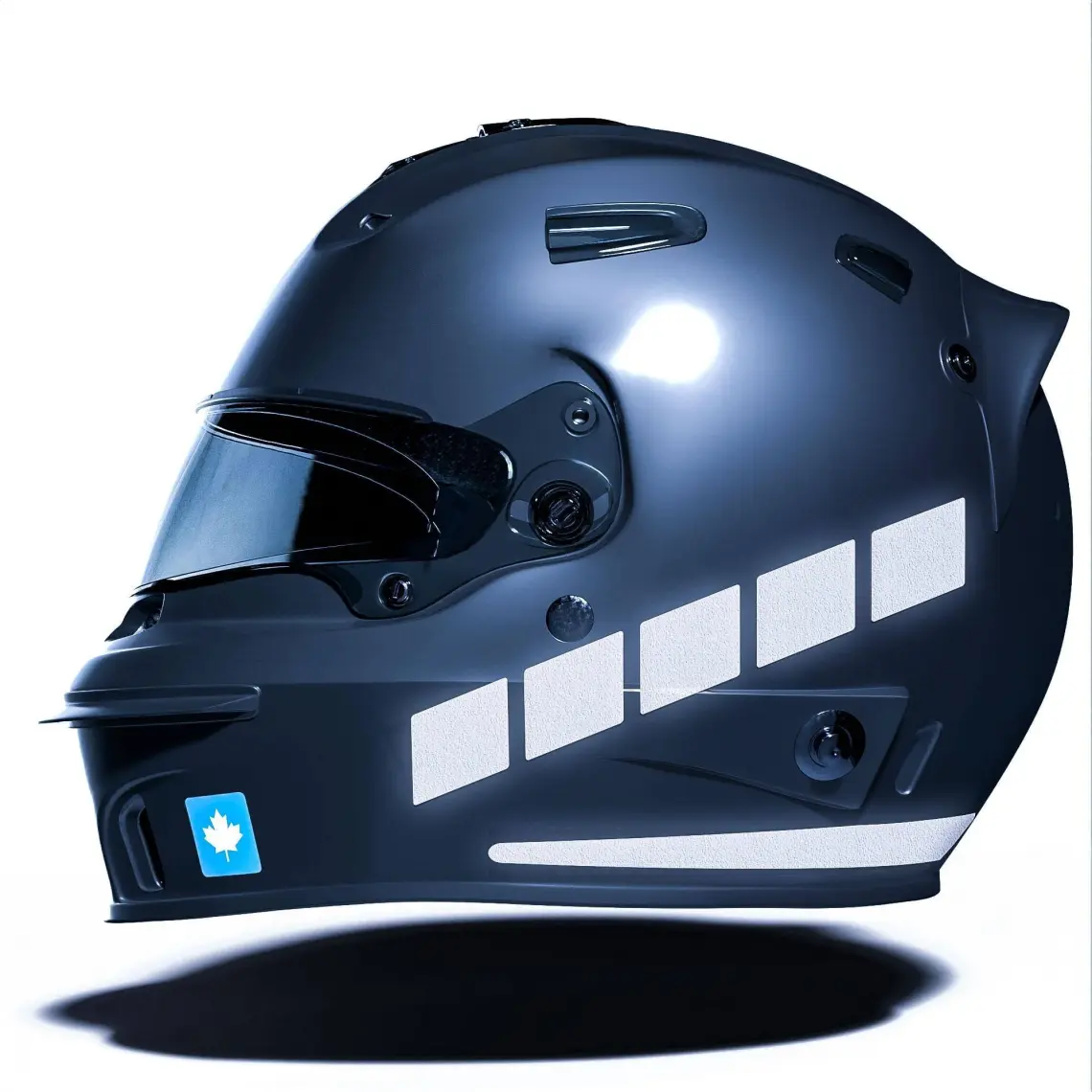 Çınar Extreme Şerit Tasarımlı Reflektif Gri Motosiklet Kask Sticker Çınar Extreme